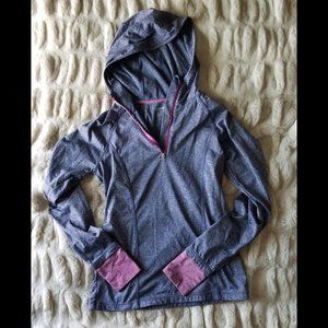 Reebok activewear hoodie with thumbholes and contrast detail